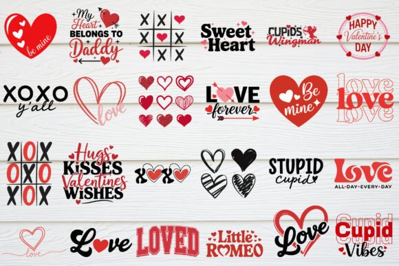 24 Valentines Day SVG Bundle for Graphic Design