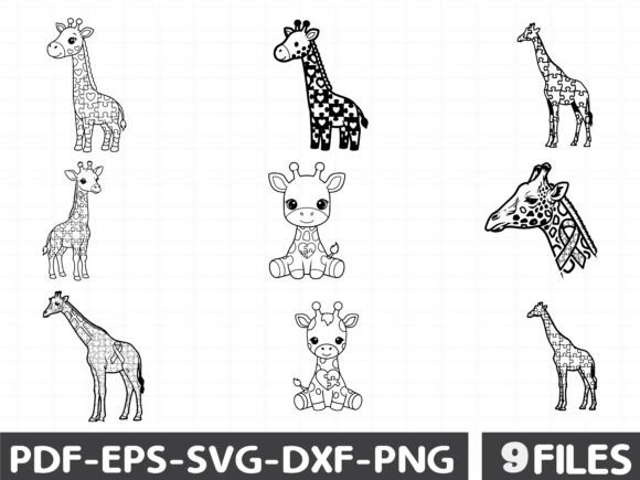 Autism Awareness Giraffe Graphics for Local Branding