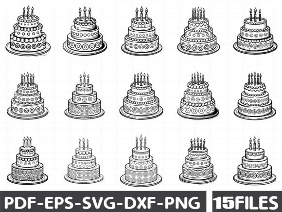 Cake SVG Bundle Graphics for Branding