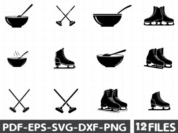Curling Sports Equipment Graphics for Digital Creators