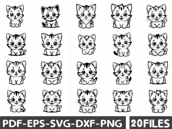 Cute Cat Face Svg Graphics for Branding