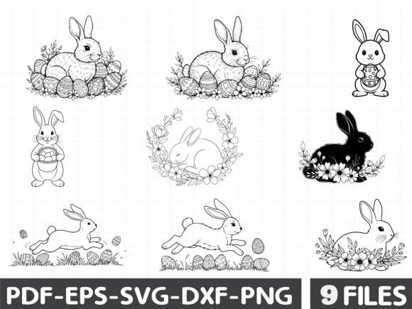 Easter Rabbit SVG Bundle: Graphics & Illustrations for Content Publishers