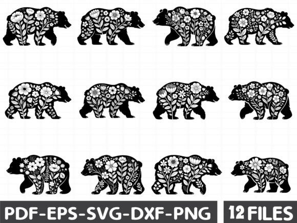 Floral Polar Bear Stencil SVG: A Graphic Designer’s Perspective