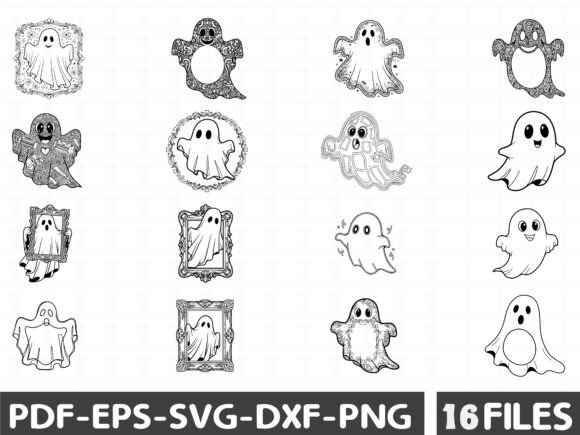 Halloween Boo Jee Ghost Hand-Drawn Frame Graphics