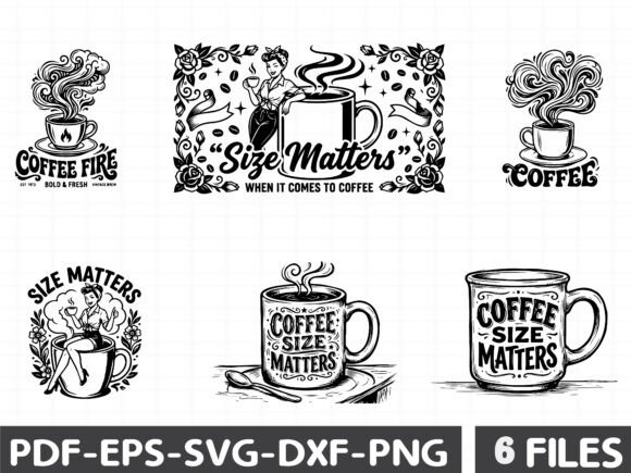 Retro Coffee Size Matters Graphics