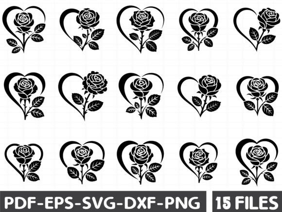 Rose Heart SVG Graphics for Editorial and Web Design