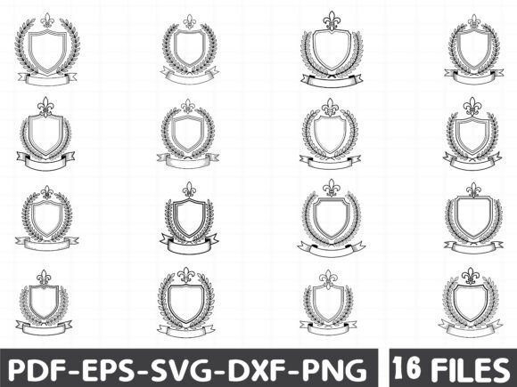 Royal Crest Shield Vector Bundle Graphics for Local Branding
