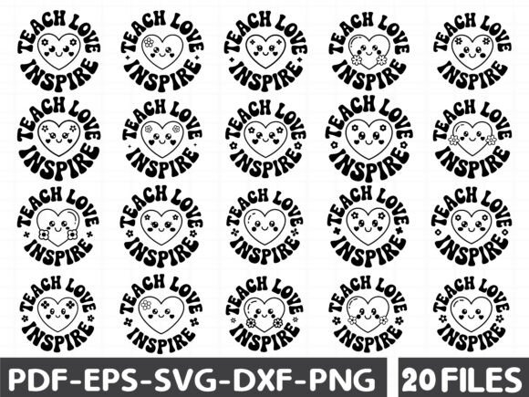 Teach Love Inspire Heart Svg Graphics for Local Branding
