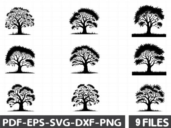 Tree Silhouette Bundle Graphics for Local Business Branding