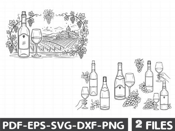 Wine Bottle SVG Collection: Graphics & Illustrations for Sellers